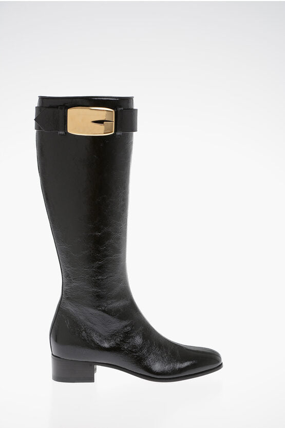 Shoes - Gucci Naplack Patent Leather Boots with Strap - 8130483594 - Ask Me Wear