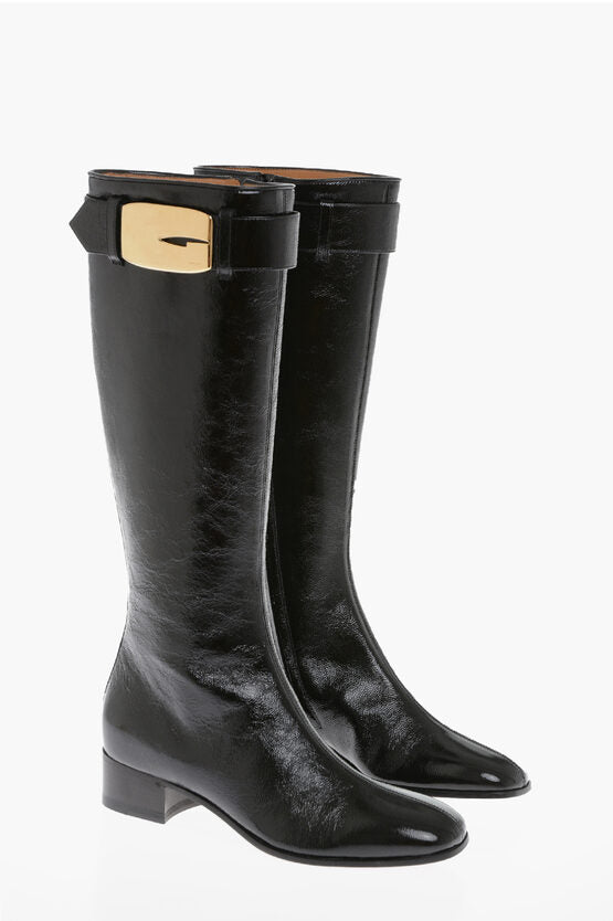 Shoes - Gucci Naplack Patent Leather Boots with Strap - 8130483594 - Ask Me Wear