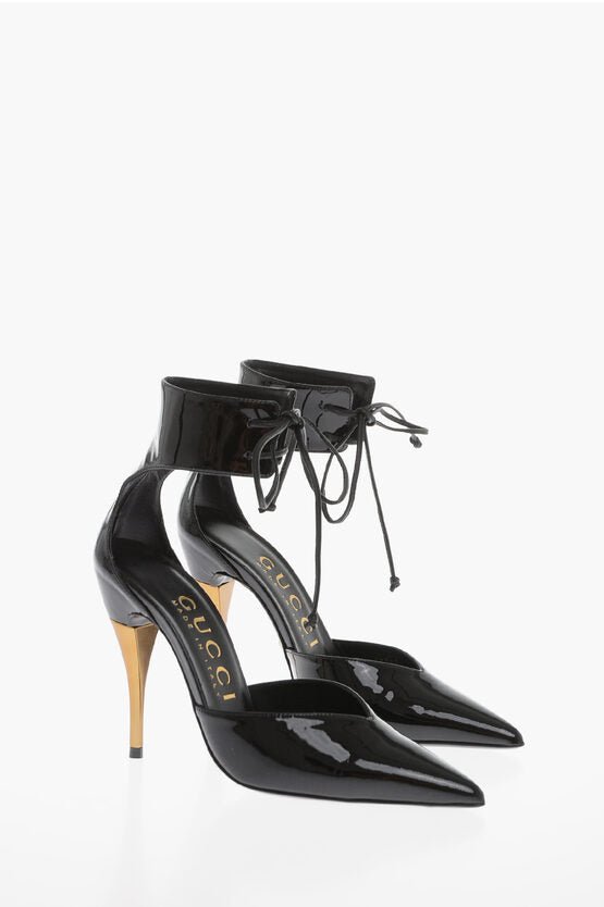 Shoes - Gucci Patent Leather Pumps with Lace - up Detail 10cm - 8108890941 - Ask Me Wear