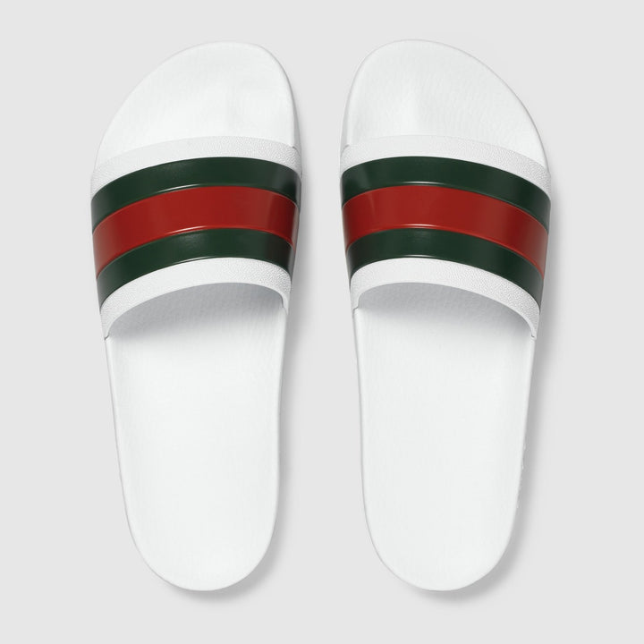 Shoes - Gucci Pursuit Pool Slides White - 308234GIB109079 - Ask Me Wear