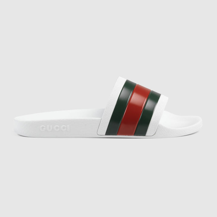 Shoes - Gucci Pursuit Pool Slides White - 308234GIB109079 - Ask Me Wear