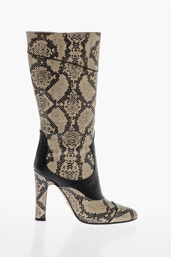 Shoes - Gucci Python Printed Leather Under - the - Knee Boots 11cm - 8104651071 - Ask Me Wear