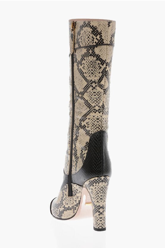 Shoes - Gucci Python Printed Leather Under - the - Knee Boots 11cm - 8104651071 - Ask Me Wear