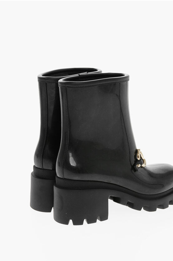 Shoes - Gucci Squared Toe DEMETRA Rubber Booties with Jewely Buckle 7cm - 8101596401 - Ask Me Wear