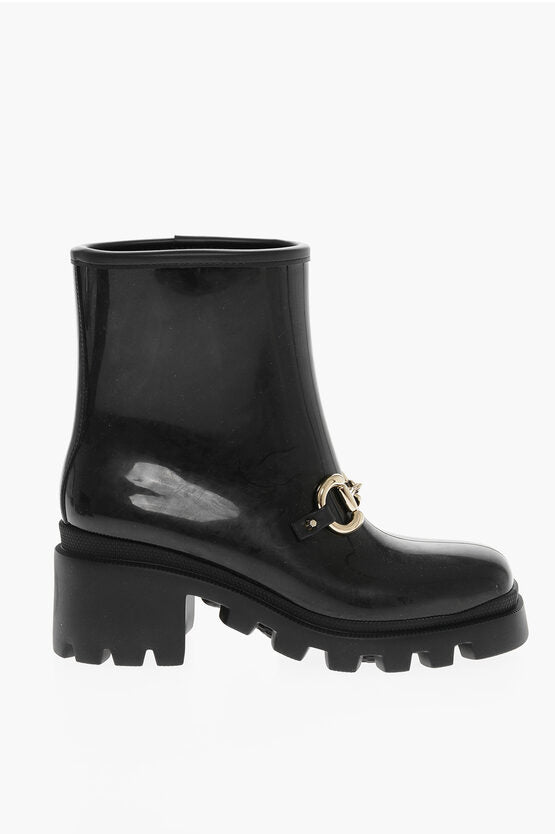 Shoes - Gucci Squared Toe DEMETRA Rubber Booties with Jewely Buckle 7cm - 8101596401 - Ask Me Wear