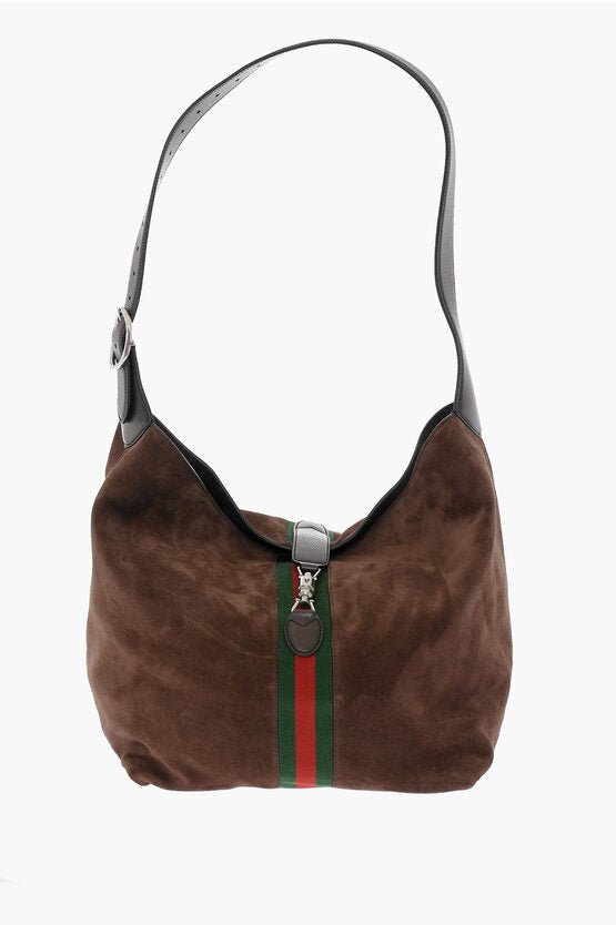 Bags - Gucci Suede JACKIE Shoulder Bag with Removable Pouch - 2000027830480 - Ask Me Wear