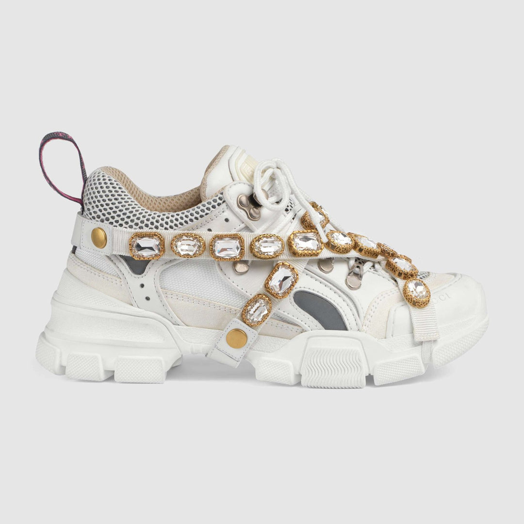 Shoes - Gucci Women's Flashtrek sneaker with removable crystals - 541445GGZ509081 - Ask Me Wear