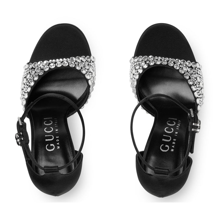 Shoes - Gucci Women's High Heel Sandals With Crystals - 749832 KND90 1000 - 37.5 - Ask Me Wear