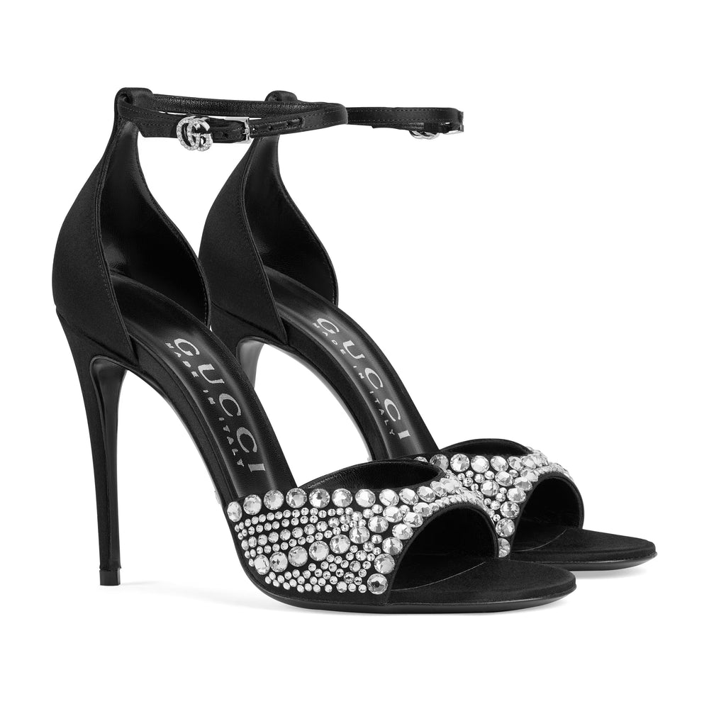 Shoes - Gucci Women's High Heel Sandals With Crystals - 749832 KND90 1000 - 37.5 - Ask Me Wear