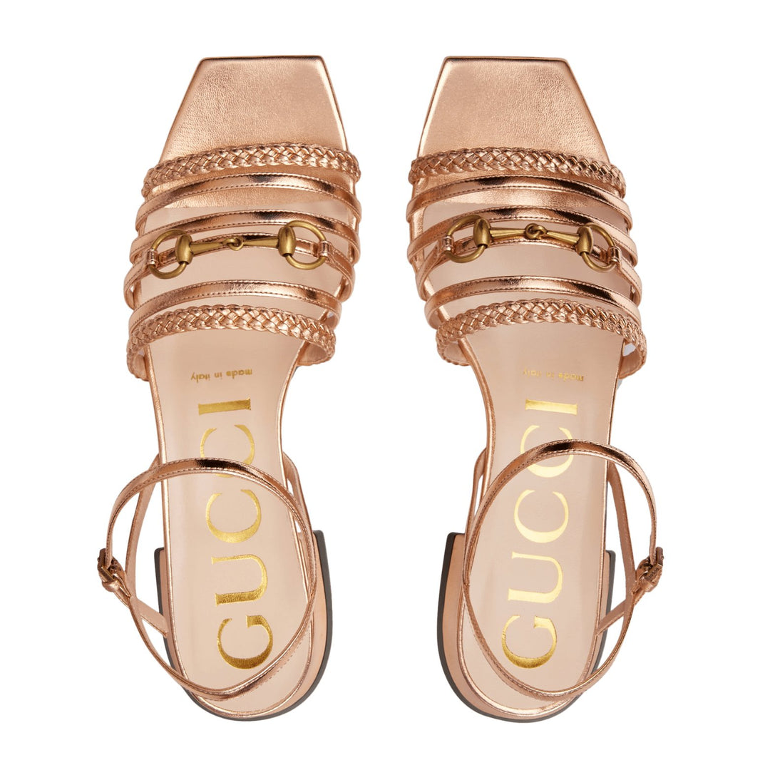 Shoes - GUCCI Women's Leather Sandal With Horsebit - 645405B8B005702 - Ask Me Wear