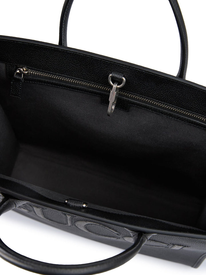 Gucci - Gucci Black Leather Logo Medium Tote Bag - 770975_AACXB_1049 - Ask Me Wear