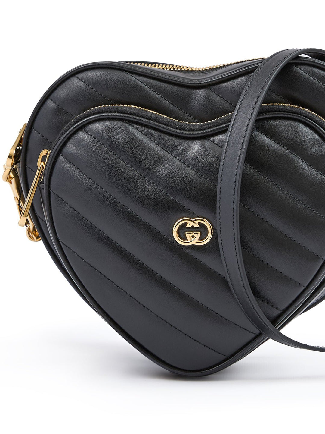 Gucci - Gucci Black Leather Mini Heart Crossbody Bag - 751628AACL002 - Ask Me Wear