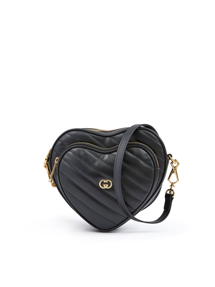 Gucci - Gucci Black Leather Mini Heart Crossbody Bag - 751628AACL002 - Ask Me Wear
