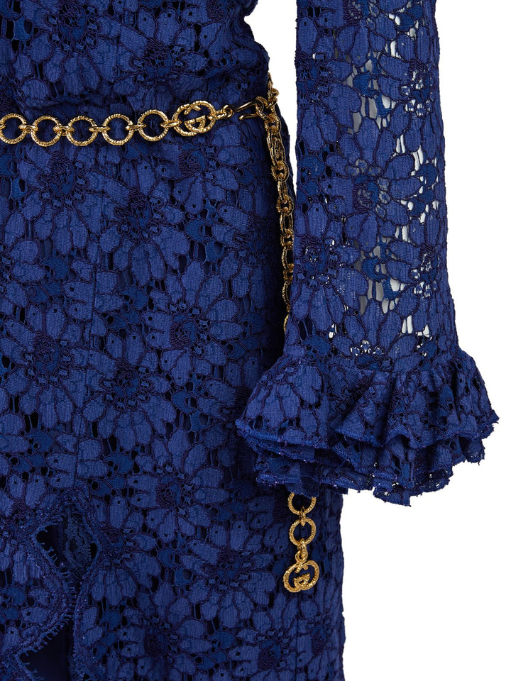 Gucci - Gucci Blu Viscose and Cotton Mid Long Dress - 685923ZJT764912_42 - Ask Me Wear