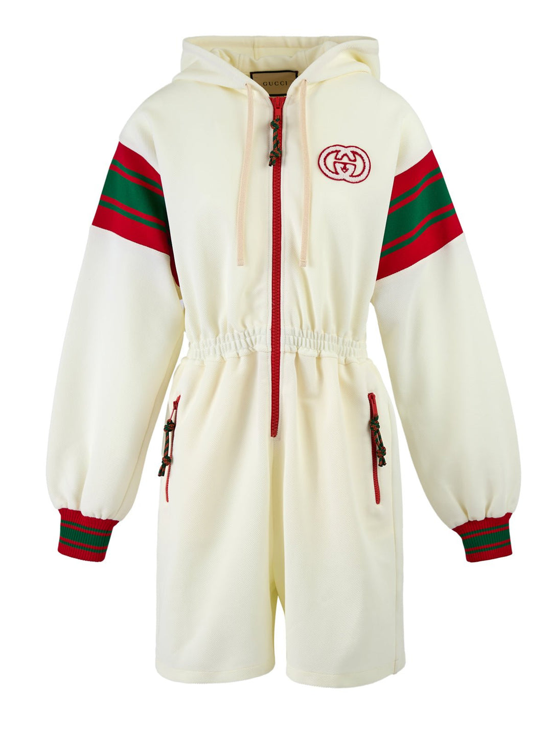 Gucci - Gucci Cream Polyester Hooded Logo Sweatsuit - 720582XJEWO9782 - Ask Me Wear
