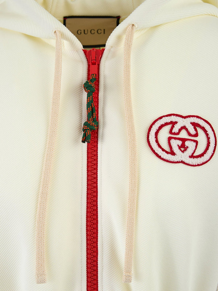Gucci - Gucci Cream Polyester Hooded Logo Sweatsuit - 720582XJEWO9782 - Ask Me Wear