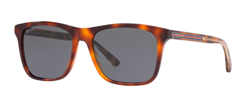 GucciSunglasses - Gucci GG 0381S 009 Rectangle Plastic Havana Sunglasses with Blue Lens - GG_0381SN_009_57mm - Ask Me Wear