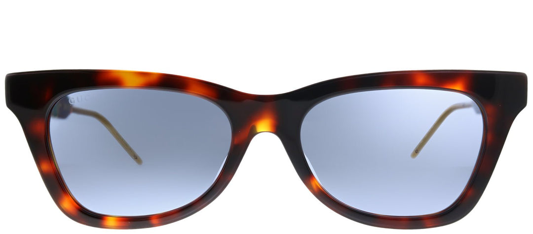 GucciSunglasses - Gucci GG 0598S 002 Rectangle Acetate Tortoise/ Havana Sunglasses with Blue Lens - GG_0598S_002 - Ask Me Wear