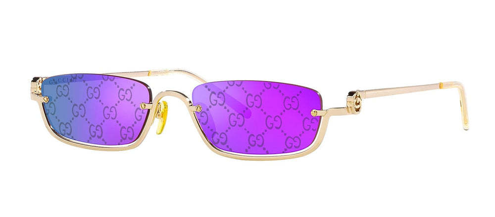 GucciSunglasses - Gucci GG 1278S 005 Semi - Rimless Metal Gold Sunglasses with Purple Lens - GG_1278S_005_55mm - Ask Me Wear