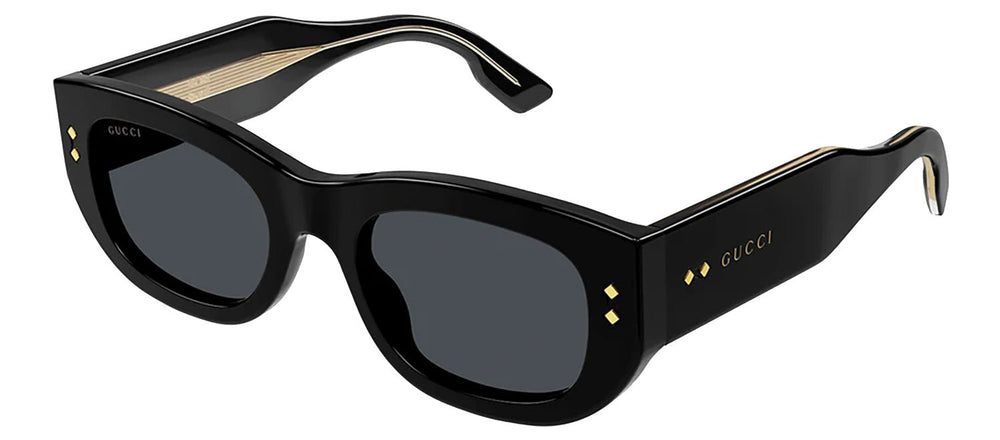 GucciSunglasses - Gucci GUCCI LOGO GG 1215S 002 Rectangle Plastic Black Sunglasses with Grey Lens - GG_1215S_002_51mm - Ask Me Wear