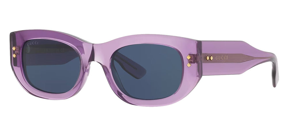 GucciSunglasses - Gucci GUCCI LOGO GG 1215S 003 Rectangle Plastic Purple Sunglasses with Blue Lens - GG_1215S_003_51mm - Ask Me Wear