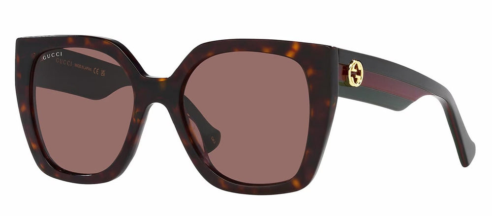 GucciSunglasses - Gucci WEB GG 1300S 002 Square Plastic Havana Sunglasses with Brown Lens - GG_1300S_002_55mm - Ask Me Wear