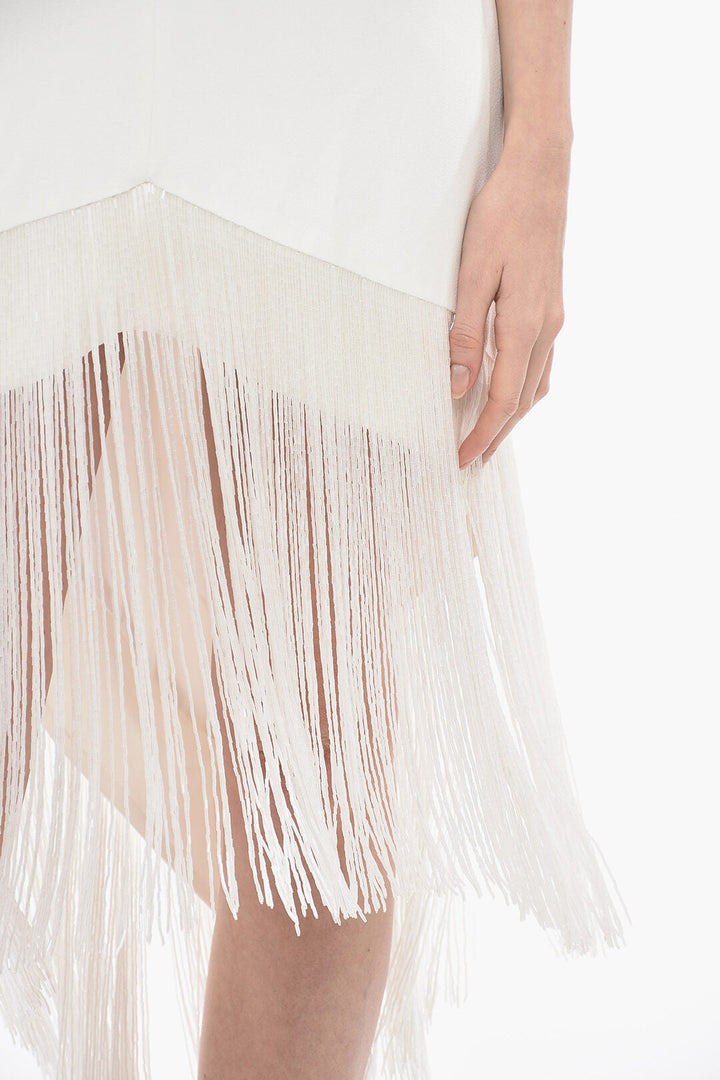 Jil Sander Halterneck Dress with Beaded Fringes