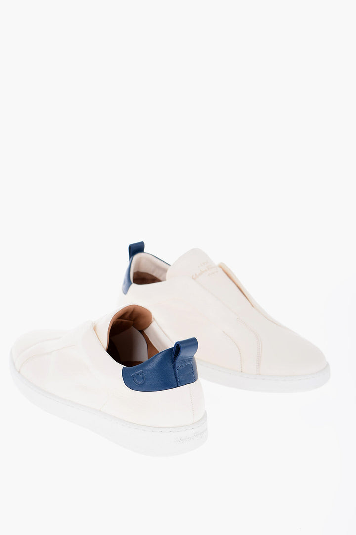 Salvatore Ferragamo Hammered Leather GARDA Slip-On Shoes