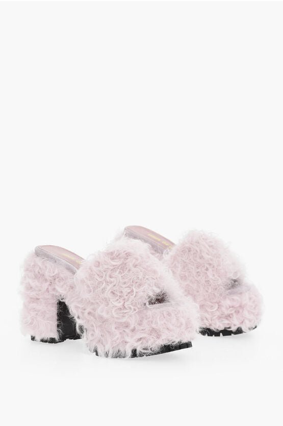 Shoes - Haus Of Honey Chunky Sole Shearling Mules Heel 13 cm 38 Shoes EU - 8056999146368 - Ask Me Wear