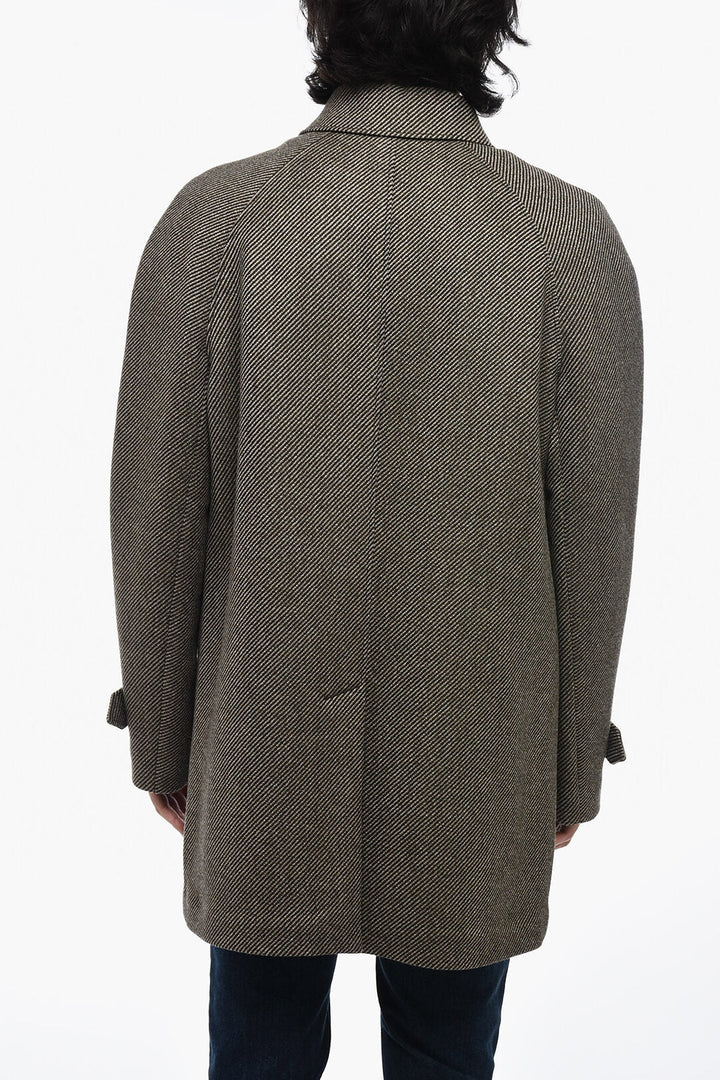 Corneliani Hidden Closure Wool Coat With Removable Padding