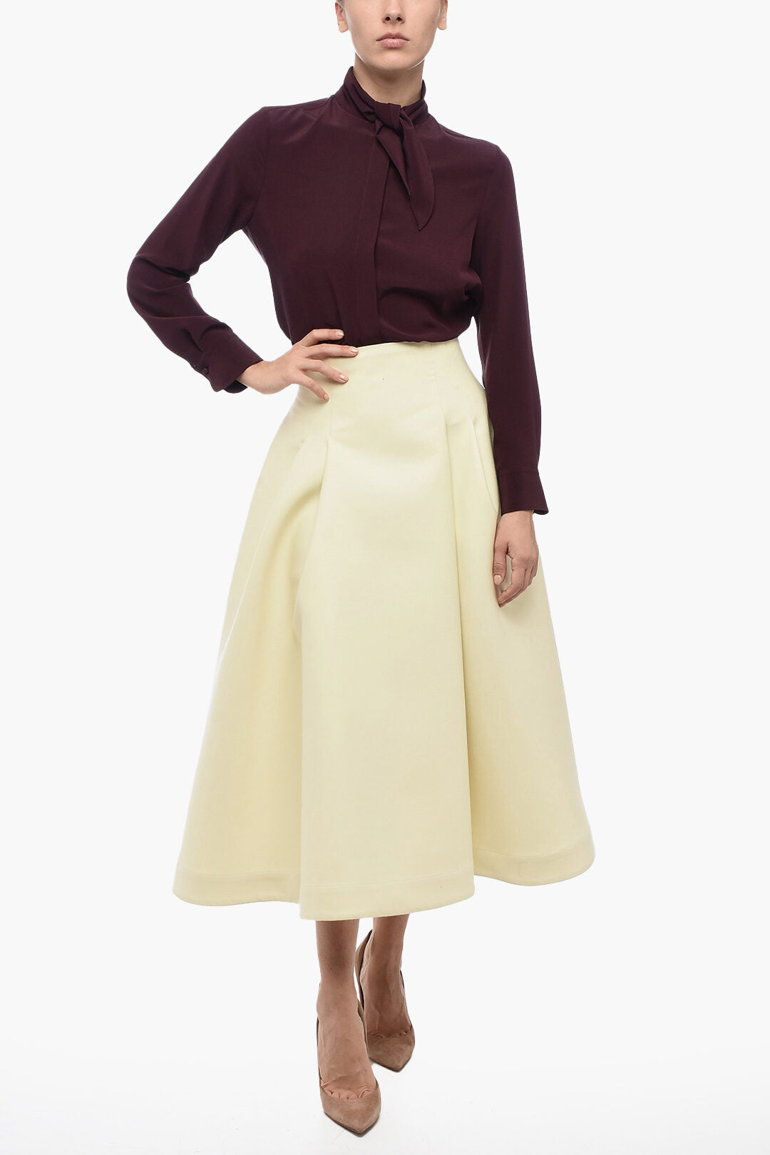 Bottega Veneta High-Waisted COMPACT Wool Skirt