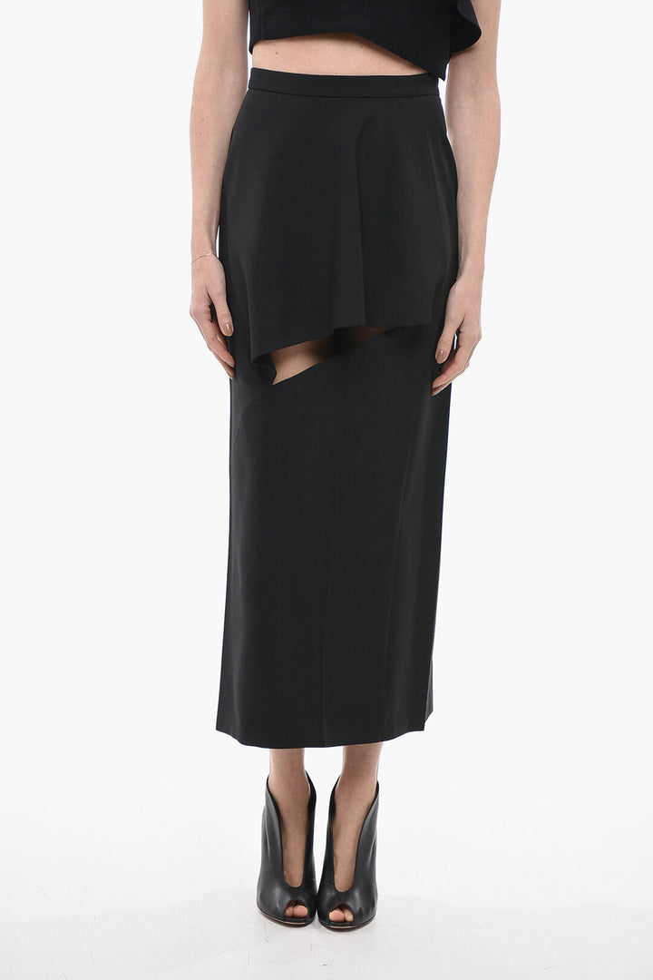 Alexander McQueen High-waisted Pencil Skirt with Cut Out Detail