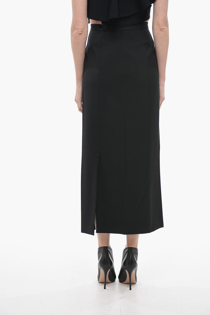 Alexander McQueen High-waisted Pencil Skirt with Cut Out Detail