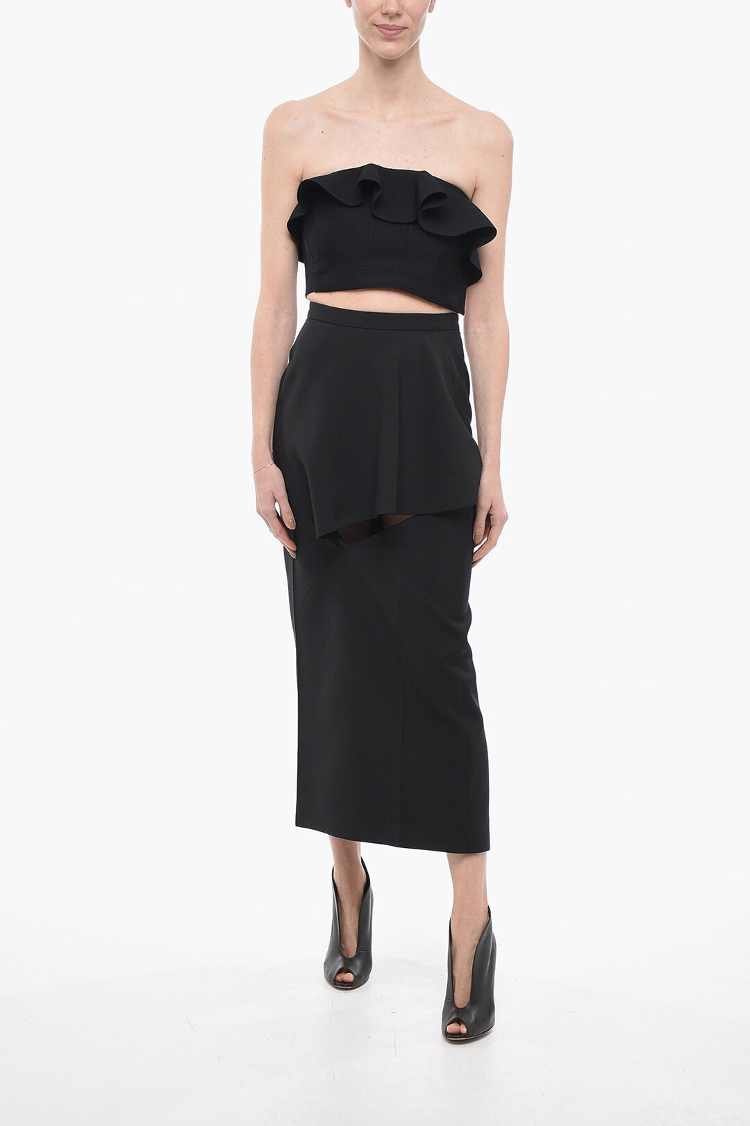 Alexander McQueen High-waisted Pencil Skirt with Cut Out Detail