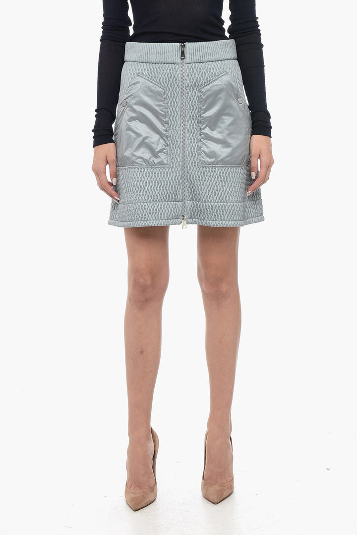 Moncler High Waisted Quilted Skirt with A-Line Desing