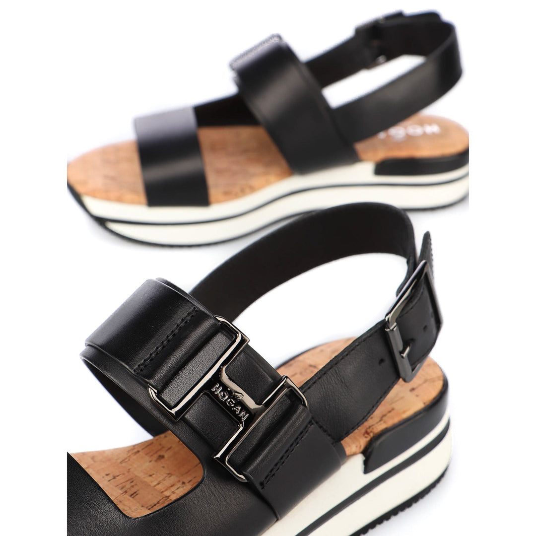 Shoes - Hogan H257 Leather Sandals - 15825150104 - Ask Me Wear