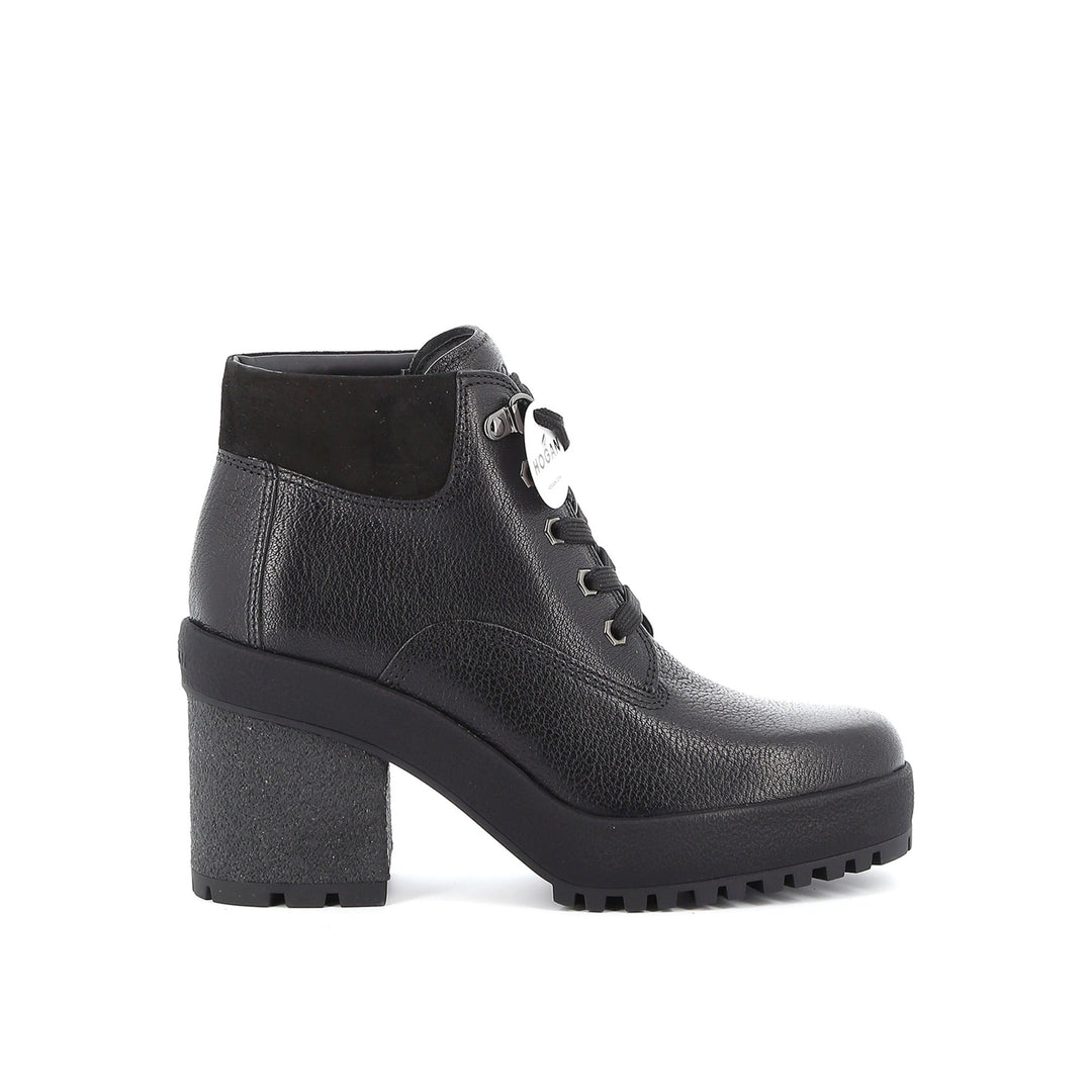 Shoes - Hogan H475 Grained Leather Ankle Boots - 14608580304 - Ask Me Wear