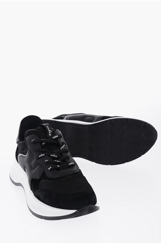 Shoes - Hogan Leather and Suede Low - Top Sneakers with Contrasting Sole - 0165152711040269IT9793819 - Ask Me Wear