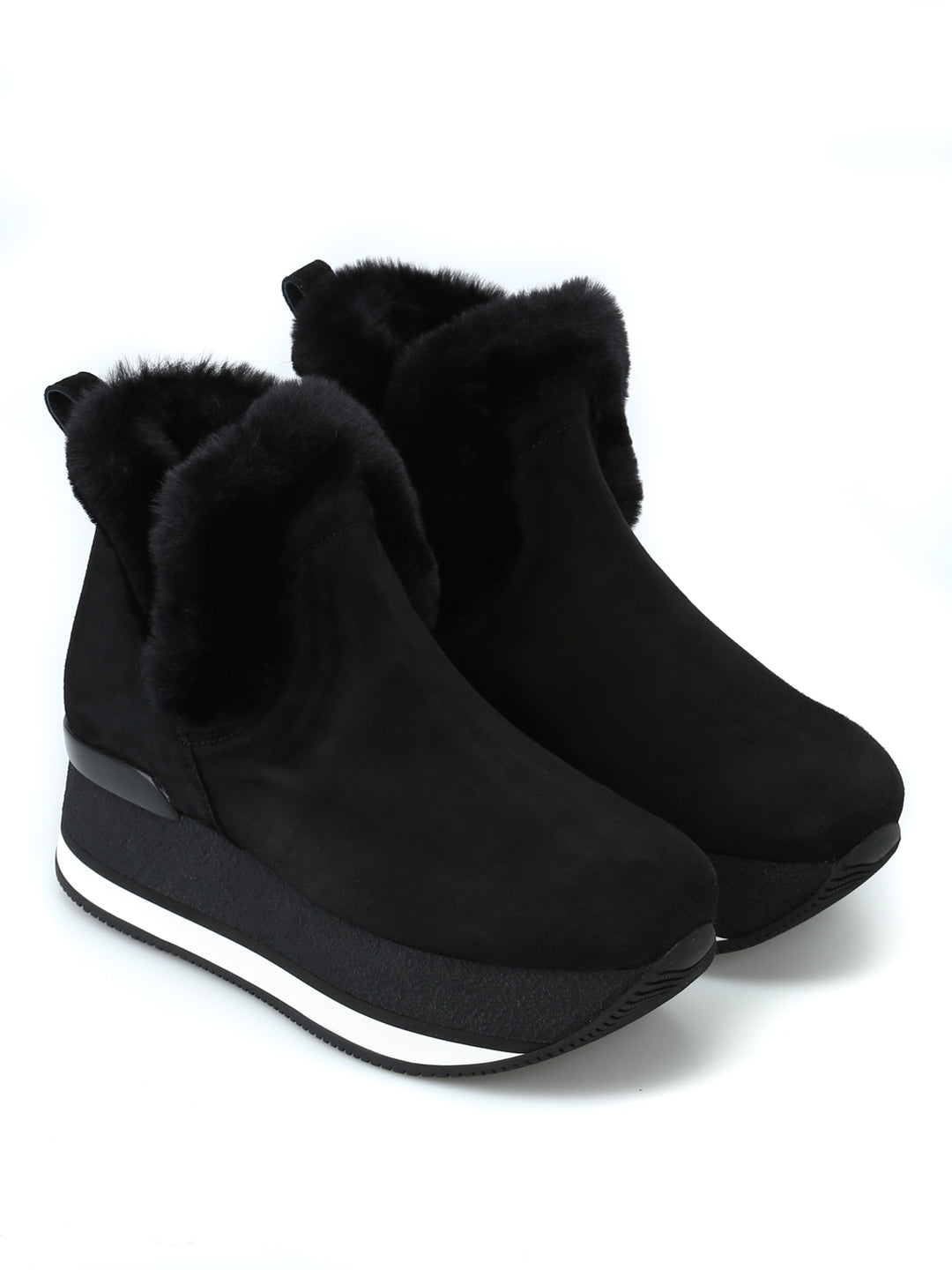 Hogan Faux Fur Trim Booties