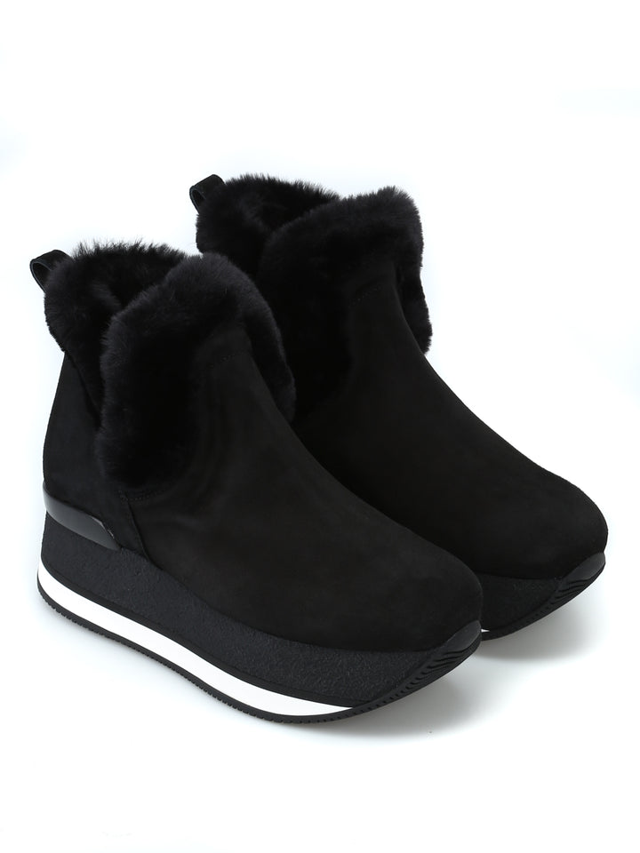 Hogan Faux Fur Trim Booties