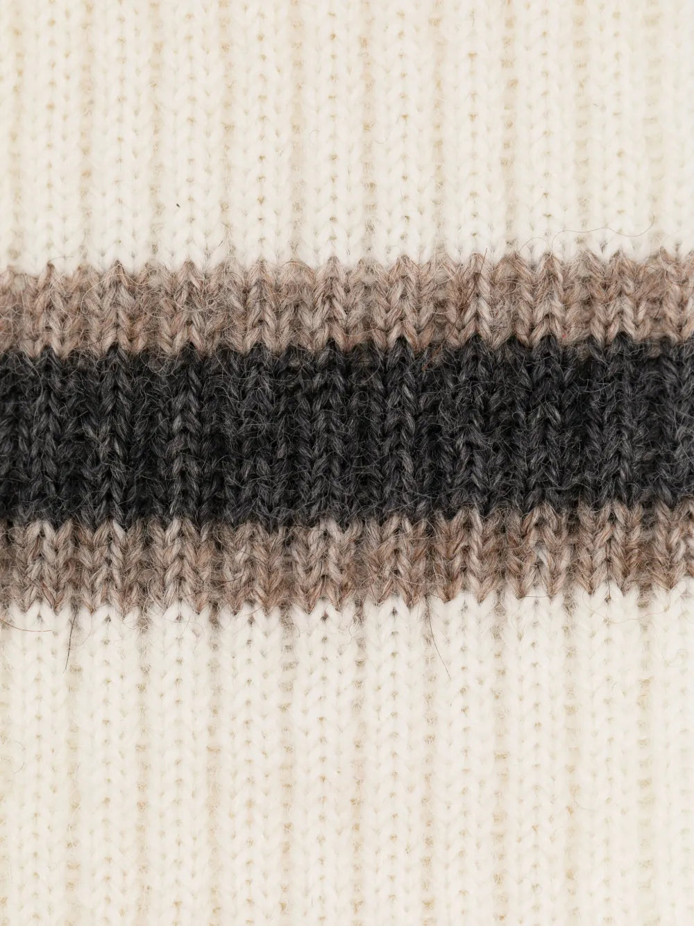 Brunello Cucinelli Stripe-Pattern Knitted Tie in Neutrals