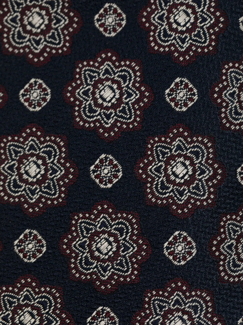 Brunello Cucinelli Floral-Embroidered Silk Tie in Blue