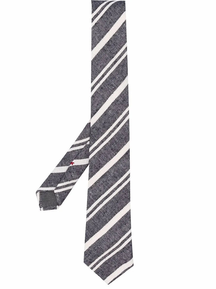 Brunello Cucinelli Diagonal Stripes Tie in Blue
