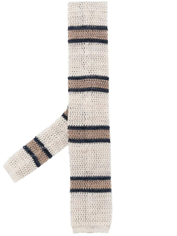 Brunello Cucinelli Open-Knit Cotton-Linen Scarf
