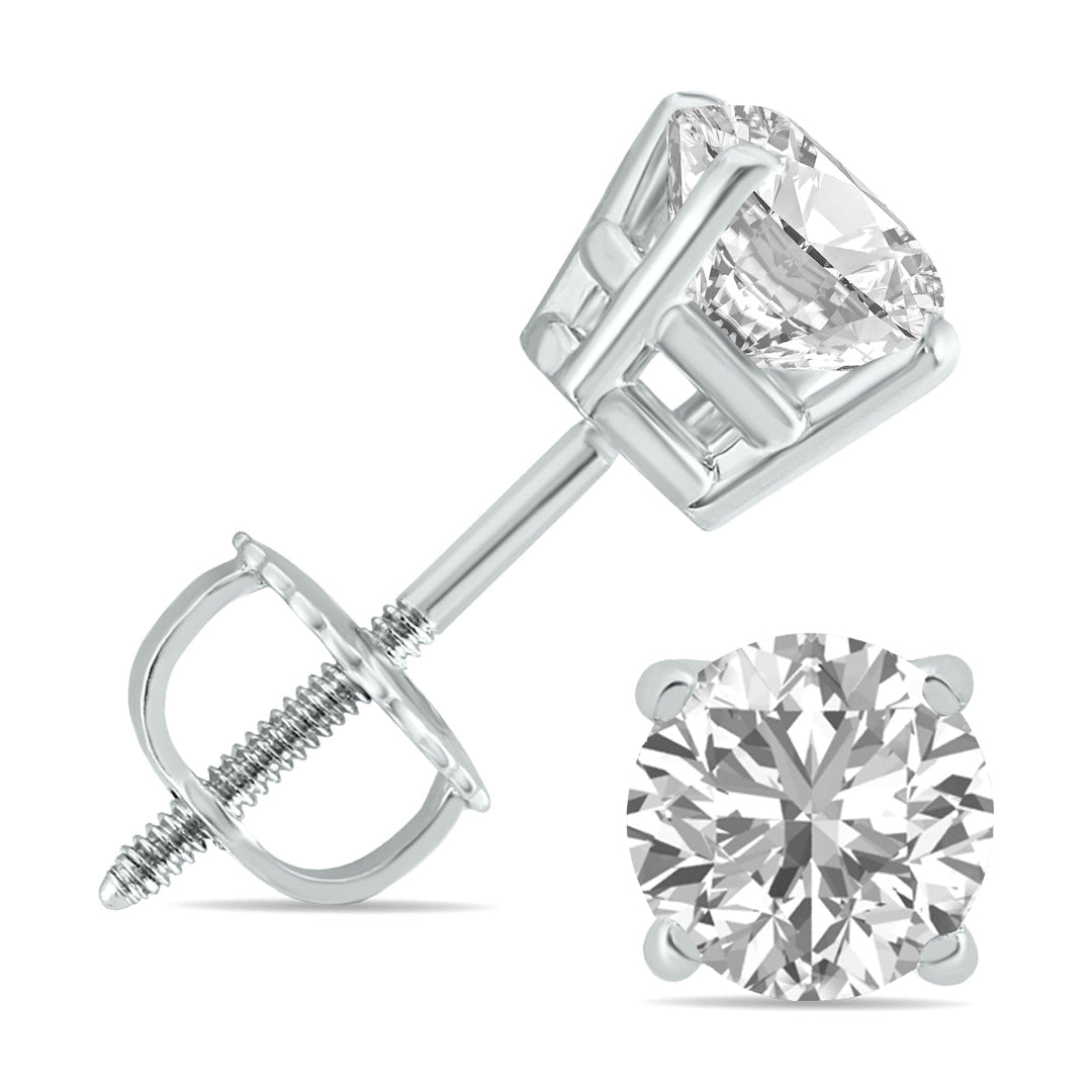 Jewelry - Igi Certified Lab Grown 2 1/4 Carat Total Weight Diamond Solitaire Earrings In 14K White Gold (J Color, Si2 Clarity) - ERF60710LD - Ask Me Wear