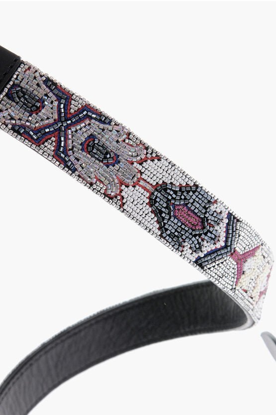 Accessories - Belts - Isabel Marant All - Over Sequined Leather Belt 35mm - GC120240600361 - Ask Me Wear