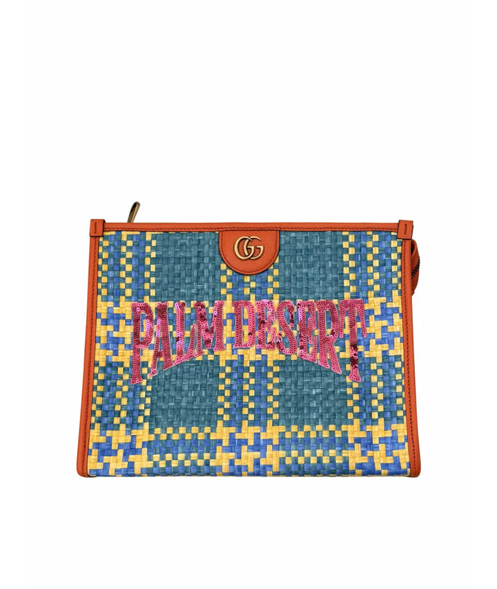 Gucci Palm Desert Sequin Woven Clutch by Gucci outlet now on sale