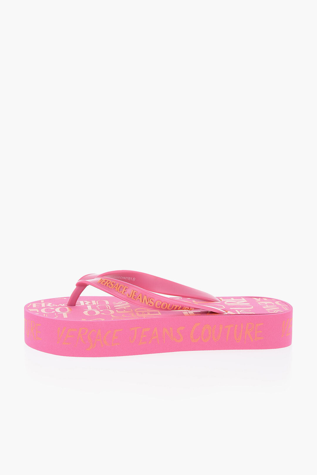 Versace JEANS COUTURE All-OverLogo Flip Flop with Platform 3,5cm