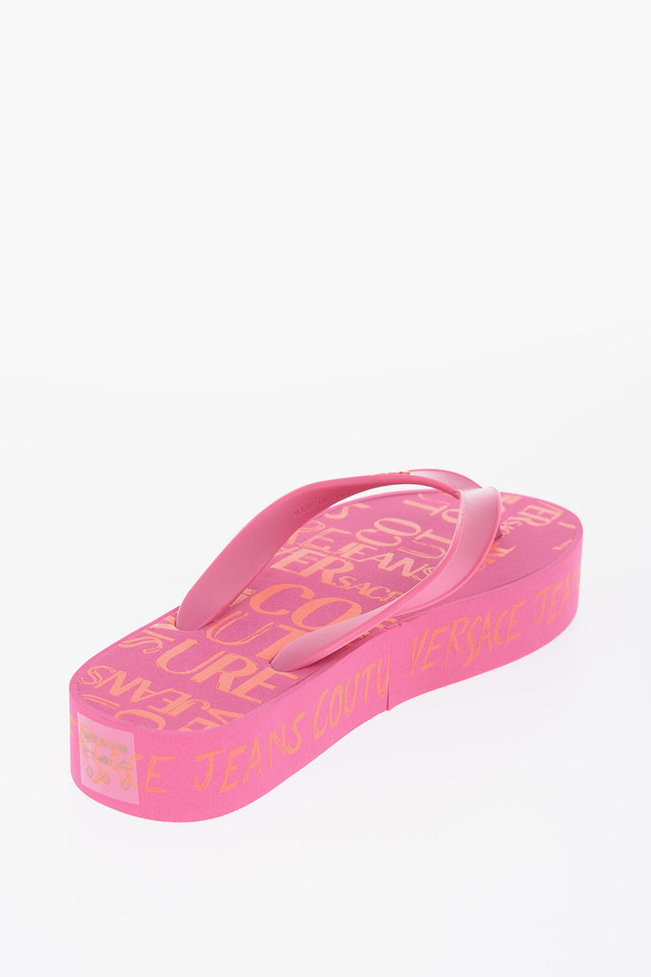 Versace JEANS COUTURE All-OverLogo Flip Flop with Platform 3,5cm