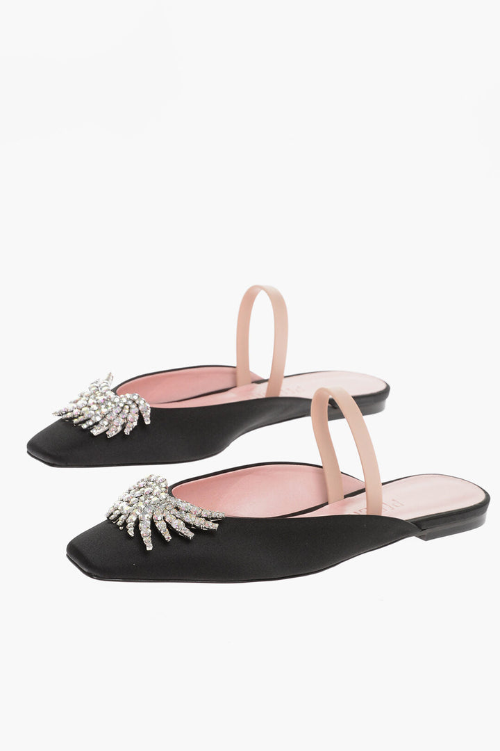 Piferi Jewels Embellished Satin Mules